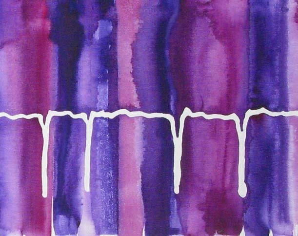 The Impossible ekg - original watercolor painting on canvas