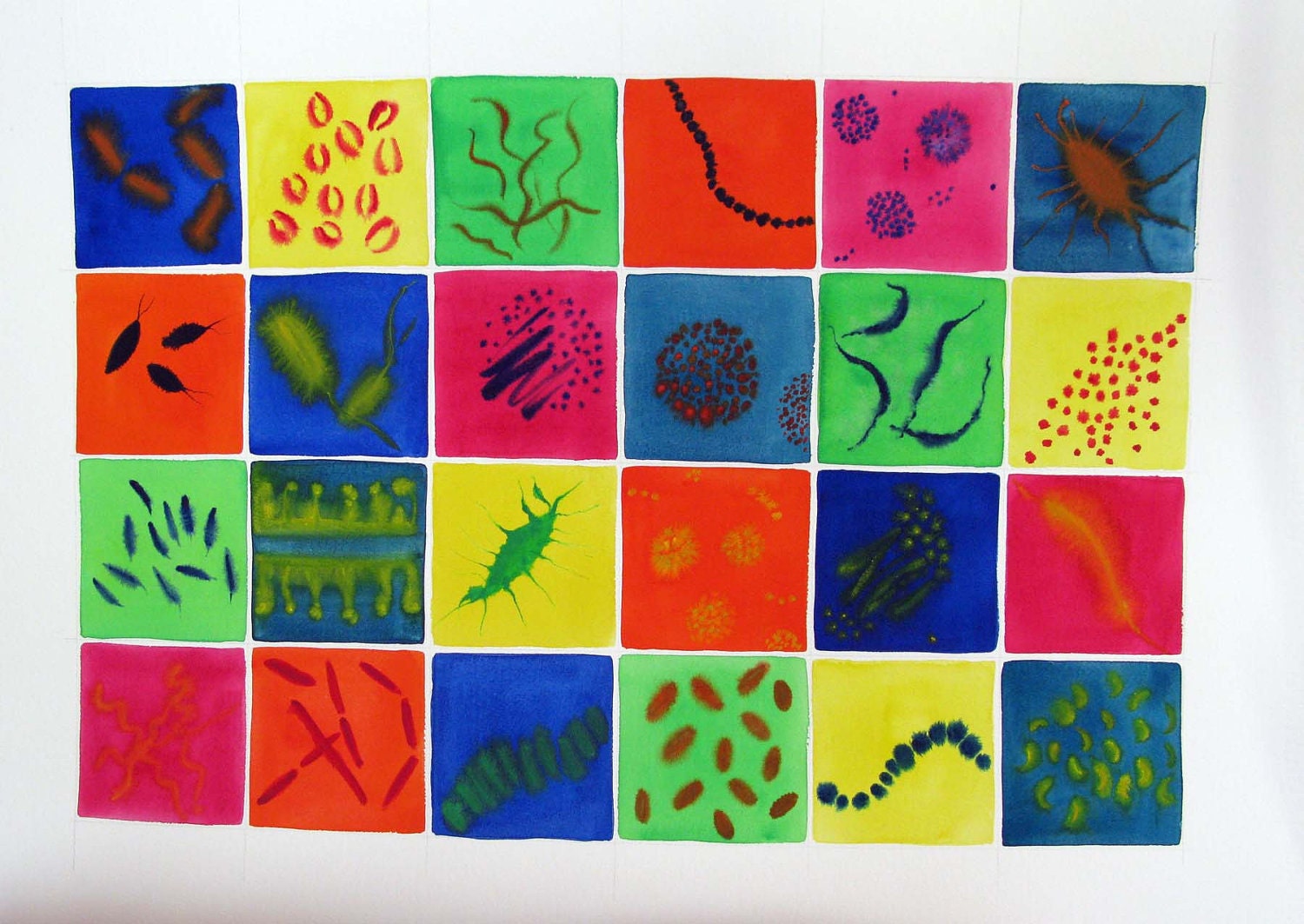 Love and Death: Bacteria - original watercolor painting
