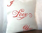 I love you stencilled pillow case 18x18