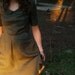 soot grey linen dress with peter pan collar- made to measure