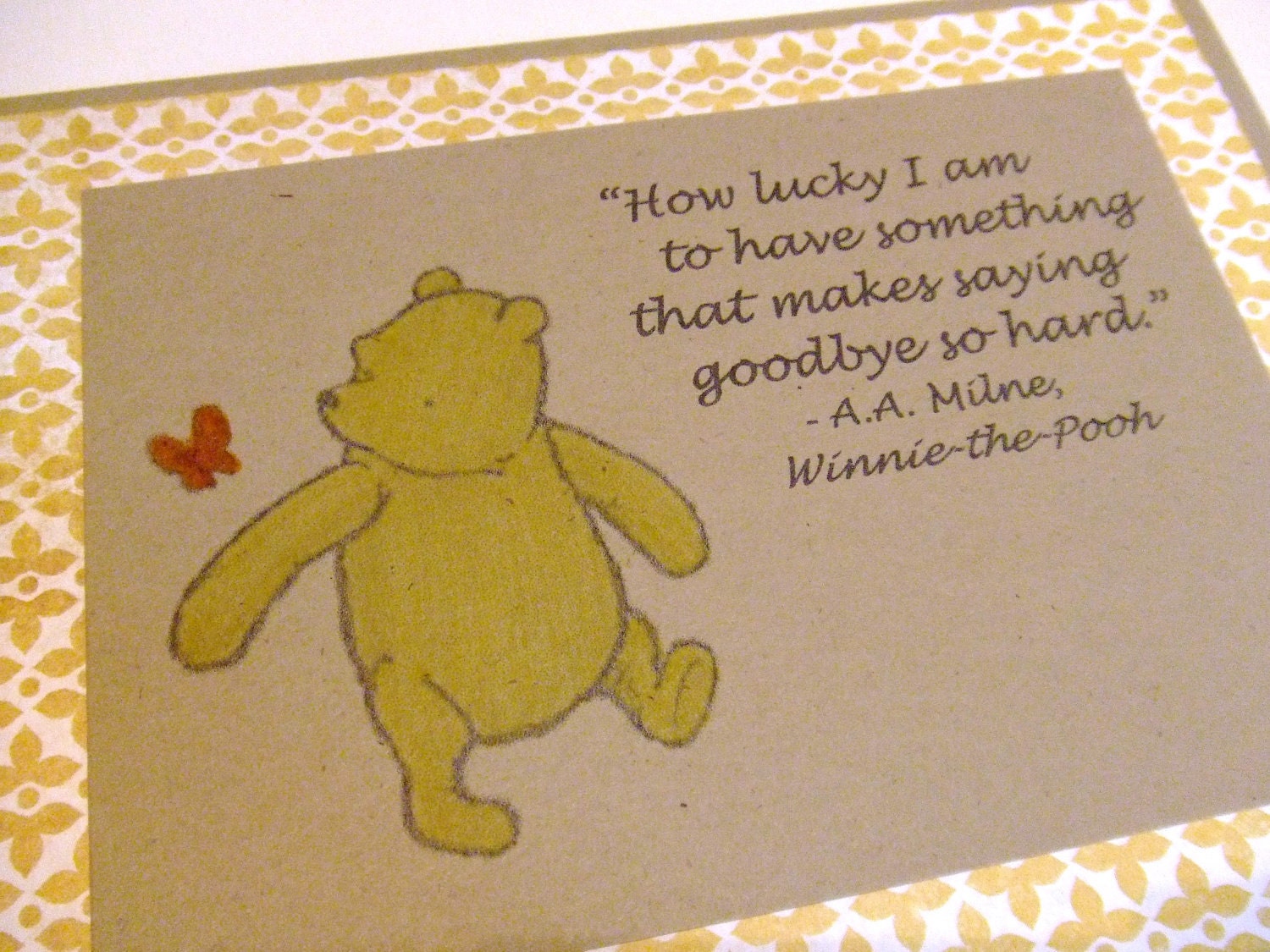 How Lucky I Am - Winnie the Pooh Quote - Classic Pooh Note Card