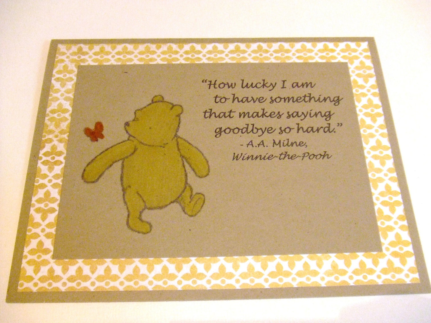 How Lucky I Am - Winnie the Pooh Quote - Classic Pooh Note Card