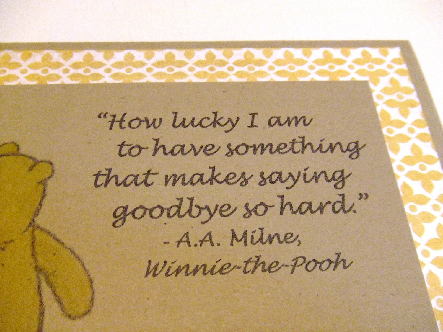How Lucky I Am - Winnie the Pooh Quote - Classic Pooh Note Card