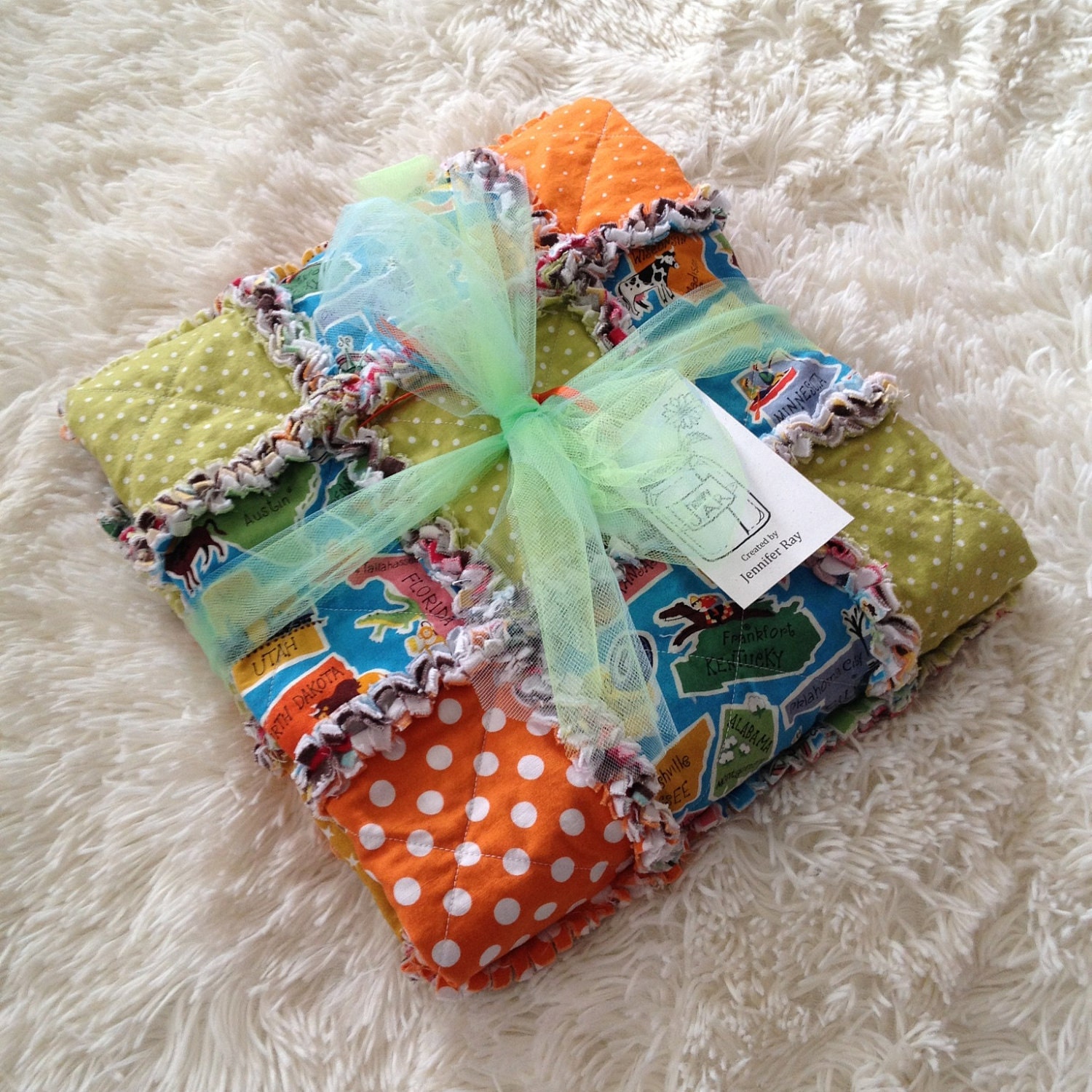Happy States Baby Rag Quilt