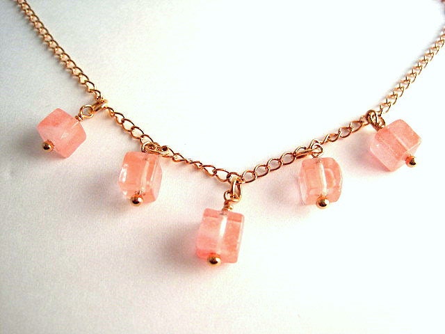 Pink Rose Quartz Necklace