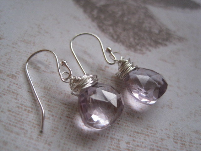 Pink Amethyst Sterling Silver Earrings