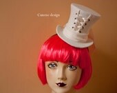 Cunene cream, ivory, bridal Corset Mini Top Hat
