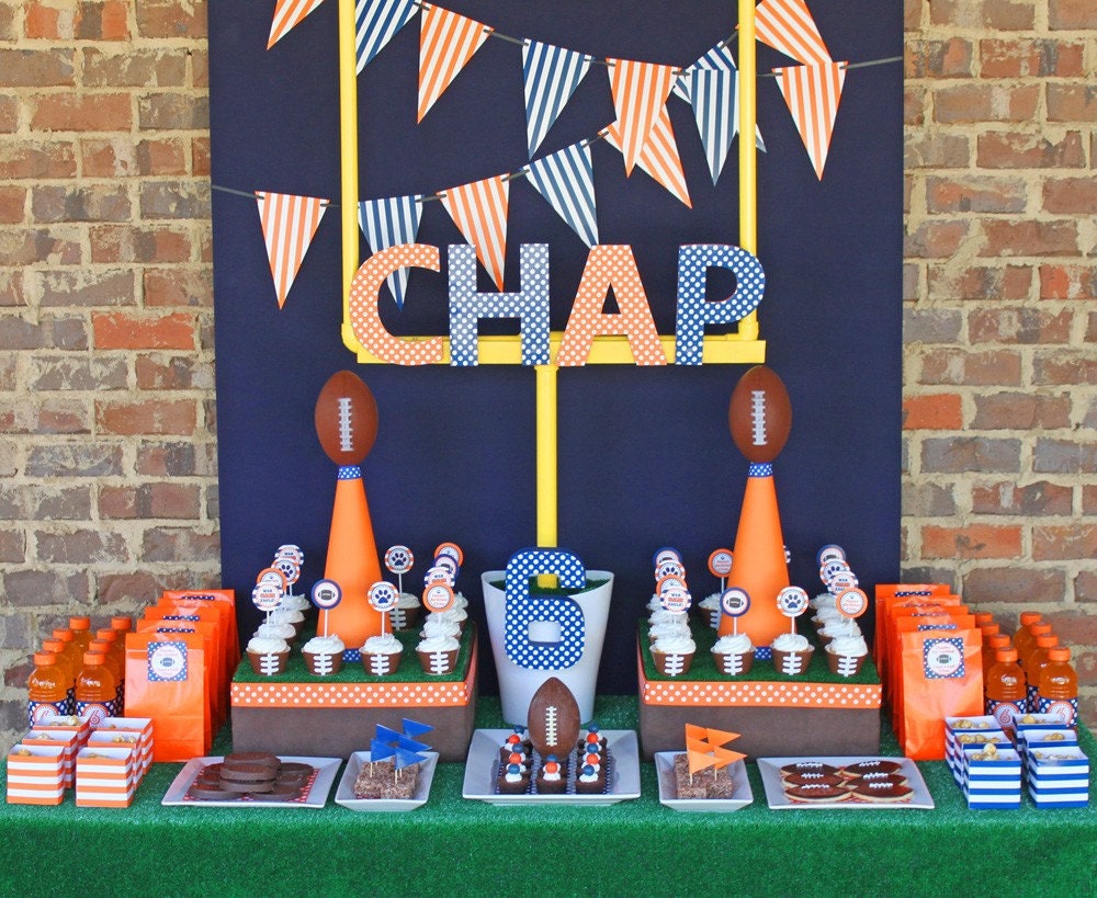 Football Party - Football Birthday Printable Set - CHOOSE your team and 2 colors - by Amanda's Parties TO GO