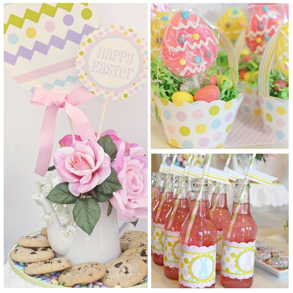 BIRTHDAY Easter Printables - SALE -Easter Party Full Collection including Invitation by Amanda's Parties To Go