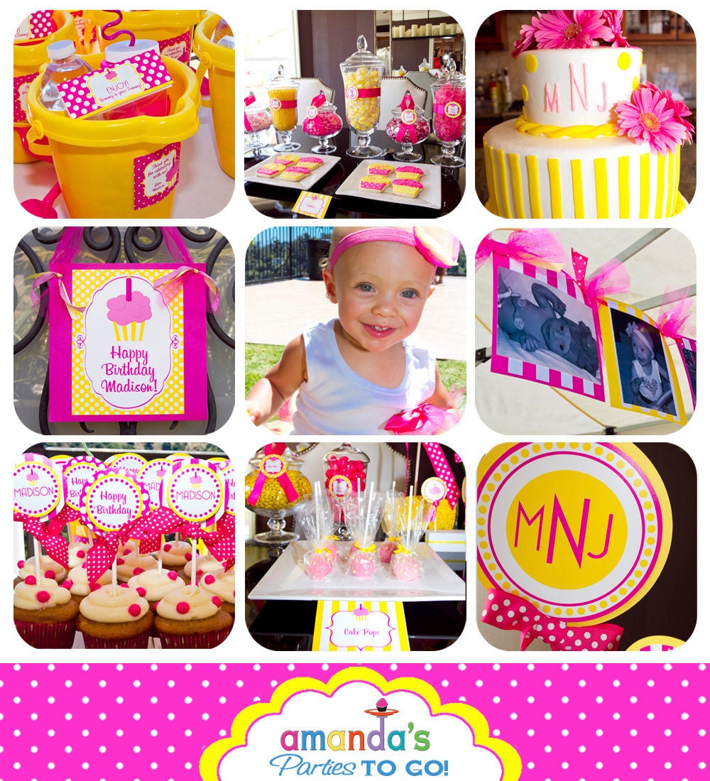 Cupcake Birthday Party - Cupcake Party Printable Set by Amanda's Parties TO GO