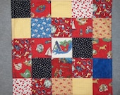 Handquilted Initial Stroller Quilt