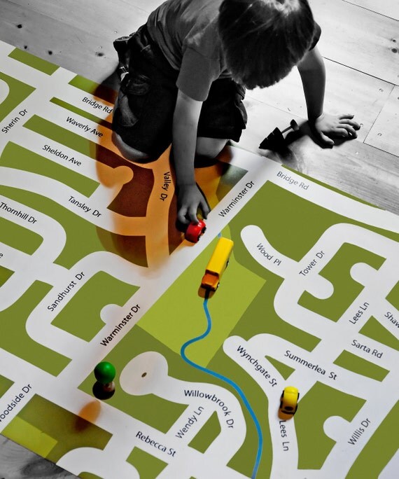 I am Here - your neighborhood custom map play mat - LARGE