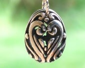 Sterling Silver Victorian Filigree Egg Charm Pendant