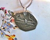 Sterling Silver Dragonfly Coin Pendant