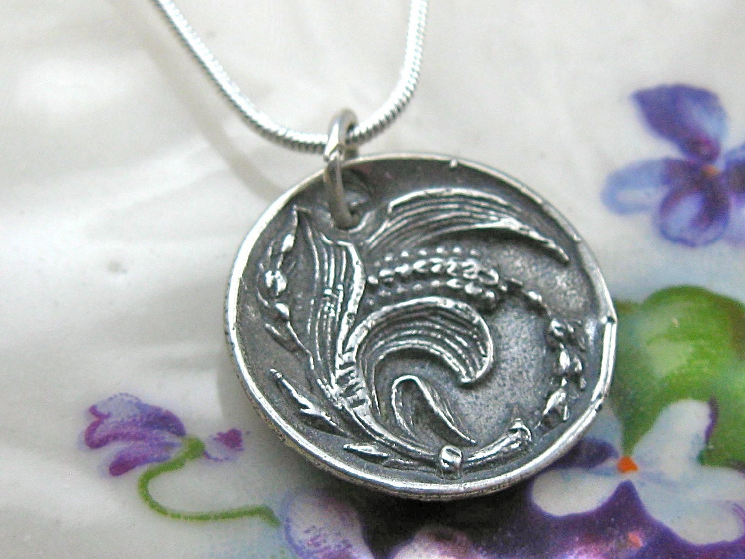 Sterling Silver Victorian Inspired Medallion Pendant