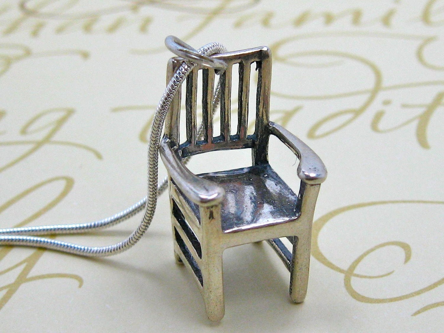 Stickley Mission Chair Charm Sterling Silver Pendant