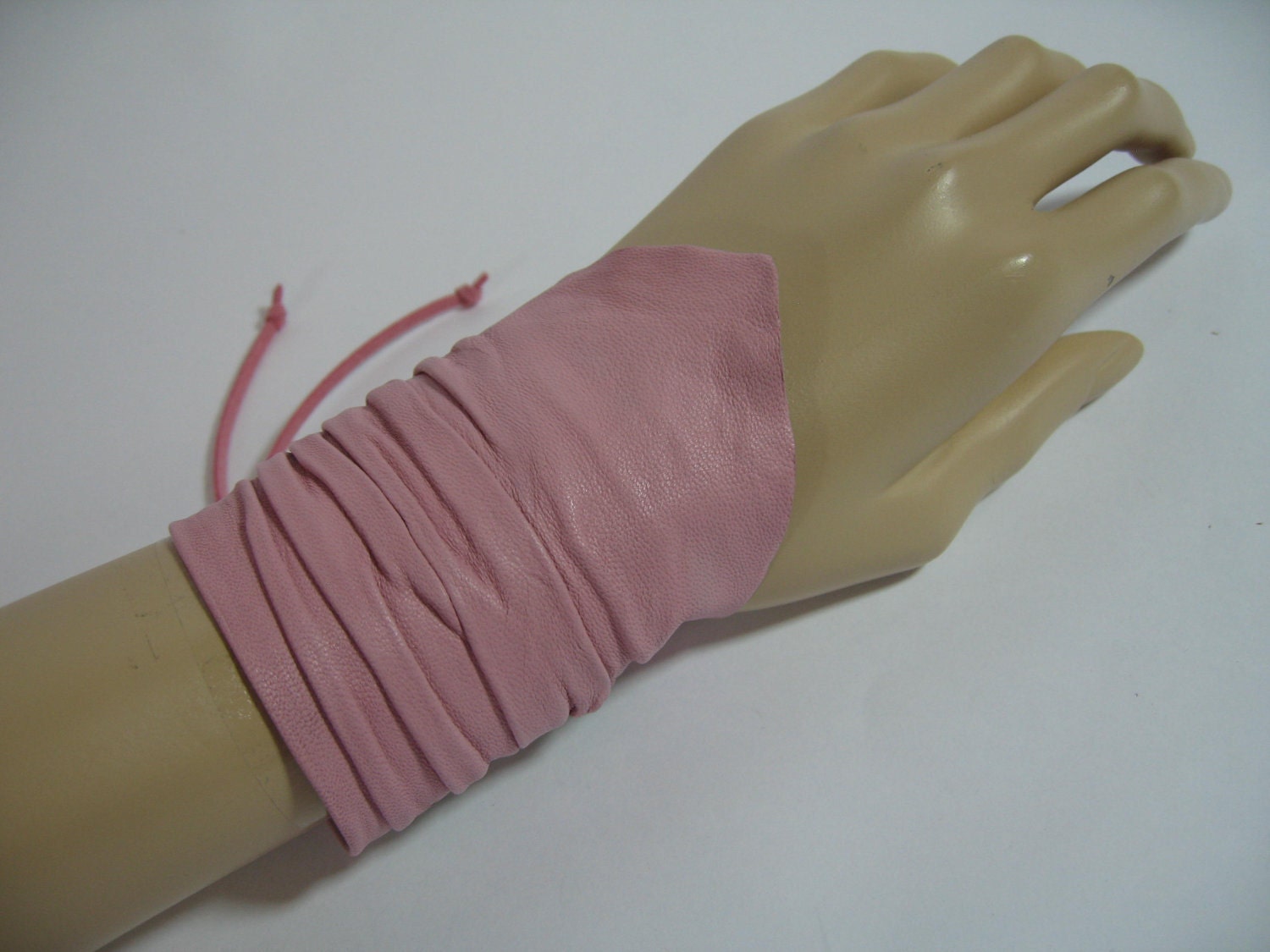Pink Leather Cuff Bracelet Wristband Wrist Band Leather Wrap Handcrafted Designer Jewelry