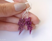 Hot Pink Lightning Bolt Earrings