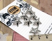 50Pcs 15mm SILVER STAR Studs for Leather craft, Create DIY accessory, Costume, Etc.