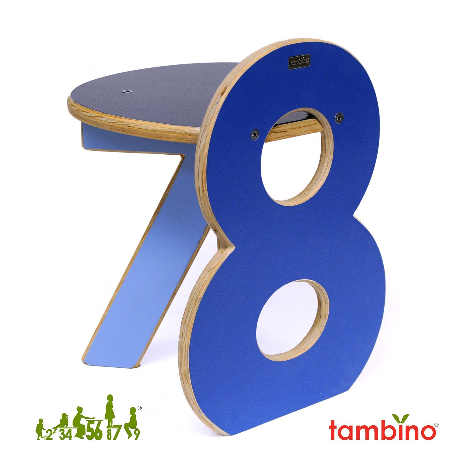 7-8-9 Stool in Blue  Hues