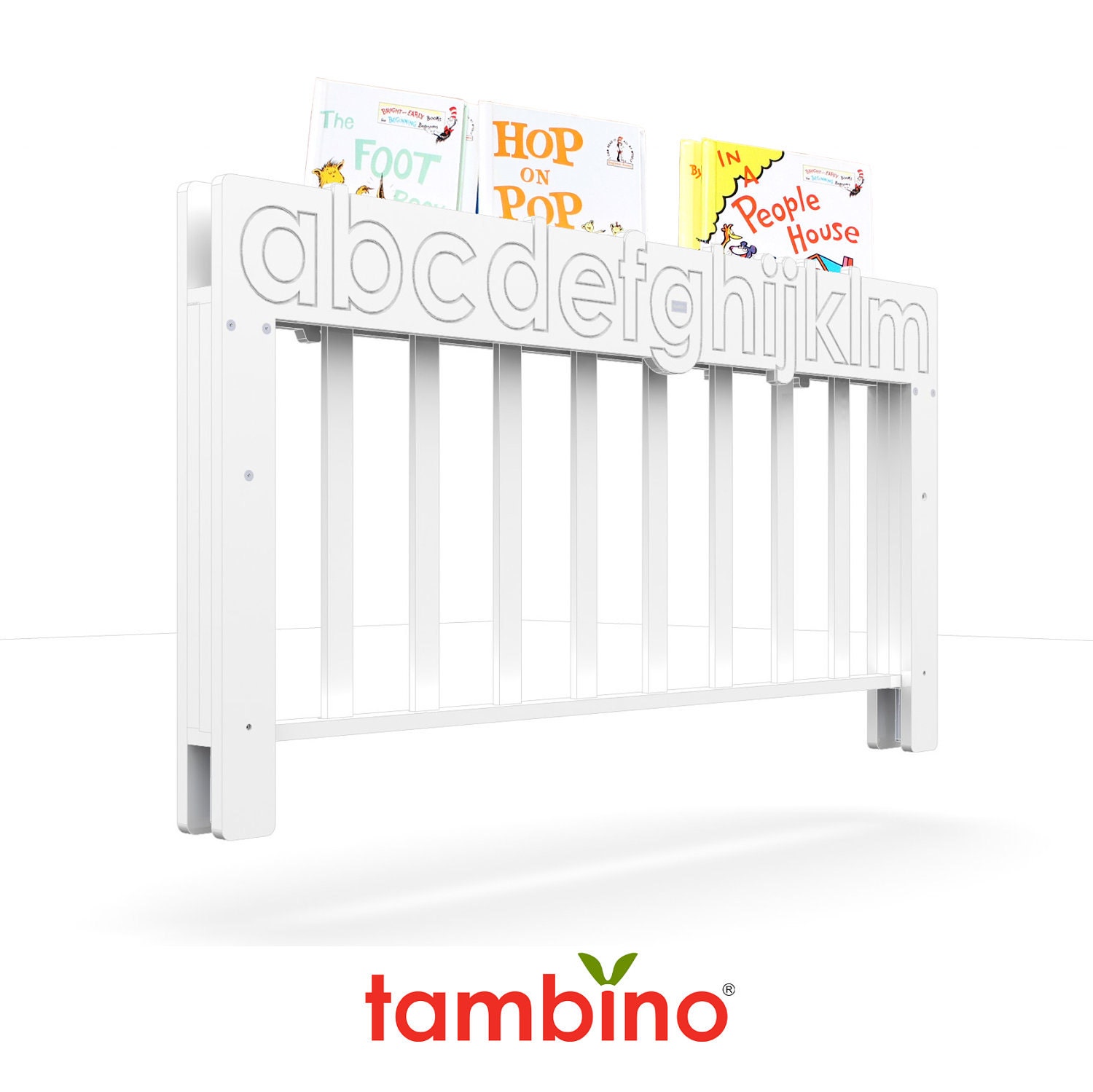 Alpha Bookshelf Bedrail (size large, color white)