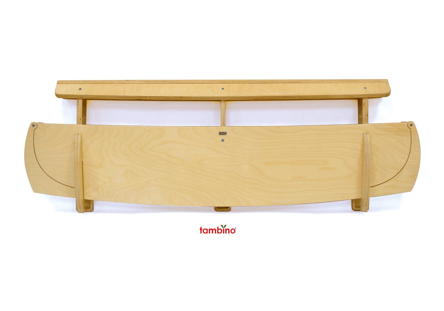 Noah's Ark Wooden Rail and Organizer for Kids' Beds, Size medium, color natural birch