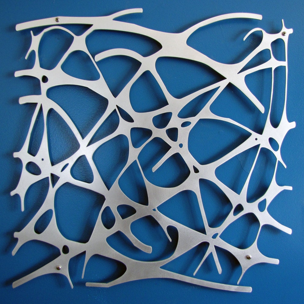 Art Nouveau Web No. 5 in Brushed Aluminum 23 X 23