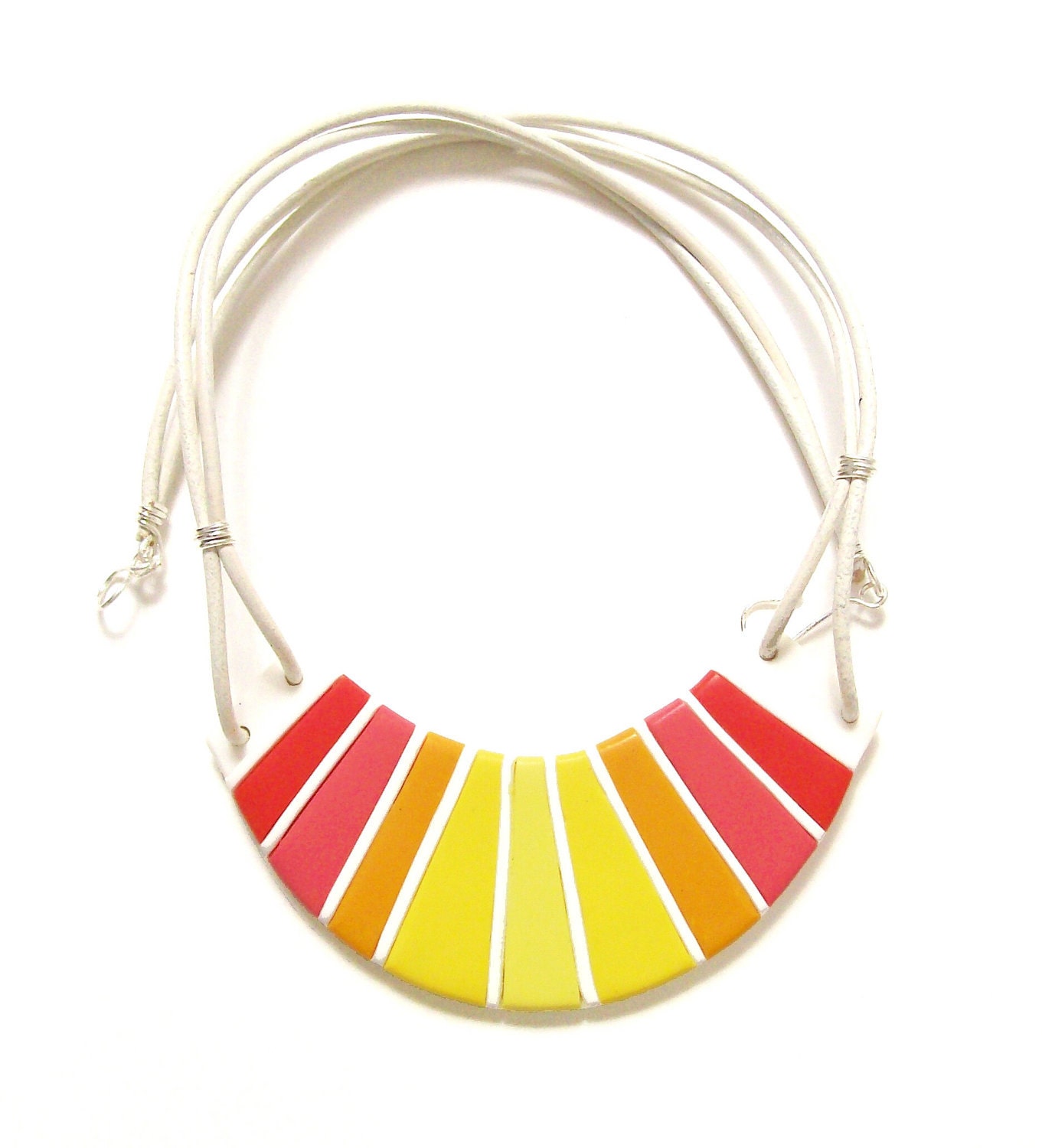 Candies Chessie Necklace,yellow-pink bib fashion necklace bright spring colors Alice in Wonderland, EuropeanStreetTeam, BeadsTeam