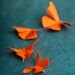 3D Wall Butterflies, 10 Carrot Orange Butterfly Silhouettes for Girls Room, Nursery, and Home Art Decor