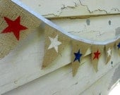 Star Spangled Burlap Banner for 4th of July, Patriotic, Americana