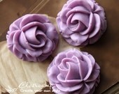 SALE-4Pcs Wholesale Beautiful Colorful Vintage style  Big Rose Cabochon - -36MM- (CAB-D-7)