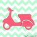 Chevron Nursery Boy Girl Art Vespa Transportation 8x10