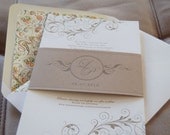 Letterpressed Wedding Invitations - Scroll