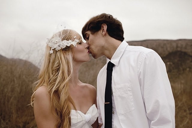 White birdcage veil- Now available in Pure White or Ivory
