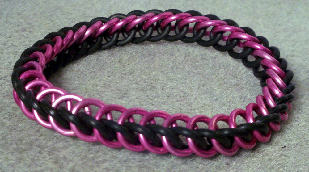 Pink, Black and Punky Half Persian Bracelet