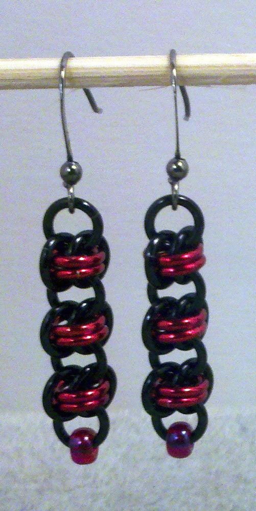 Red and Black Goth Earrings