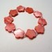 Red Flower Bracelet made with Mother of Pearl flowers