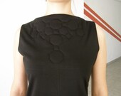 Autumn Black Dress quilted geometric structure size small -Ready to ship-