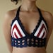 women Bikini top red white navy blue ,beach parties,hoop dance,sunbathing