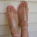 Barefoot Sandals, bead ,white barefoot sandles , wedding , Bikini , Bridal Sandals , Bridal Jewelry ,shoes Women , Beach ,READY TO SHIP