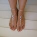 Barefoot Sandals, bead ,white barefoot sandles , wedding , Bikini , Bridal Sandals , Bridal Jewelry ,shoes Women , Beach ,READY TO SHIP