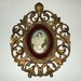 Cameo Creation Oval Portrait Ornate Victorian Frame Antique Gold Lady Montgomery by Romney Vintage
