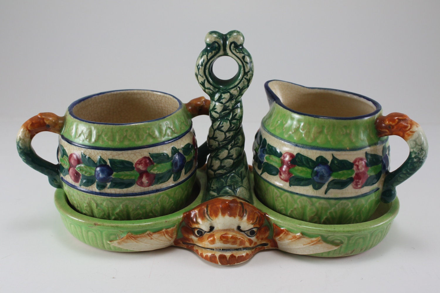 Vintage Sugar And Creamer Set - Chinese Dragons - Japan