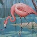 Vintage Paint By Number Flamingo Large 22" x 18"
