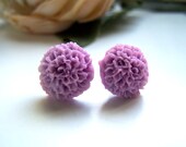 Lavender Ruffle Stud Earrings