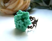 Teal Alexandra Ring in Bronze