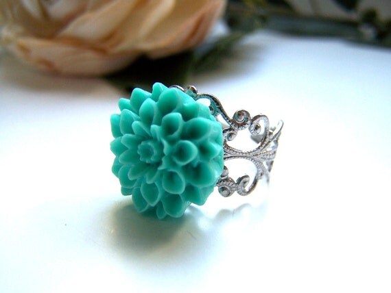 Teal Stella Ring