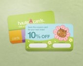 100 Coupon Cards - Glossy or Matte - Full Color - for your Etsy Shop