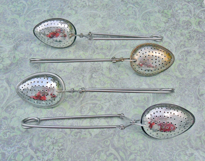 Instant Vintage Tea Spoon Diffuser Collection of 4 Tea Strainer Filter