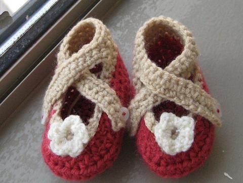 X-strap Crochet Baby  Booties (pdf pattern for sale)